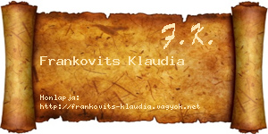 Frankovits Klaudia névjegykártya