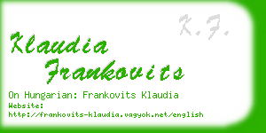 klaudia frankovits business card